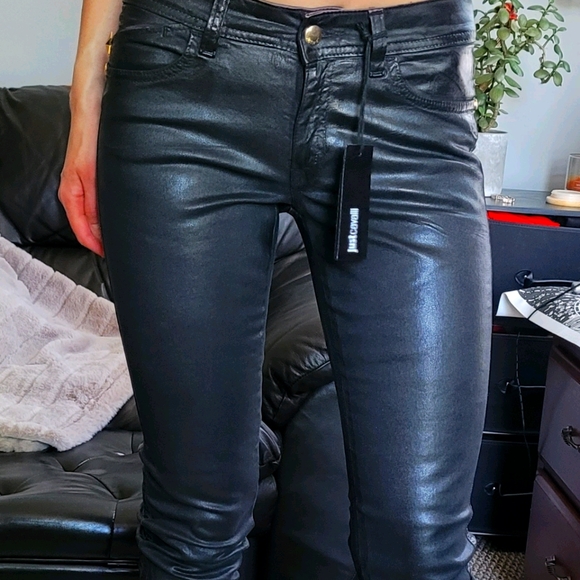 Just Cavalli Denim - Just Cavalli coated skinny jeans NWT black